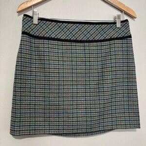 Outback Red Wool Mini Skirt - Blue & Green Tweed